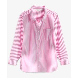 On‎ 34th Street Pink Oversized Collared Button-Down Poplin Shirt Size Medium